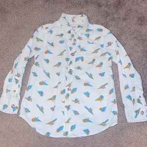 button up dress shirt boys children school dinosaur clothes top Easter outfit